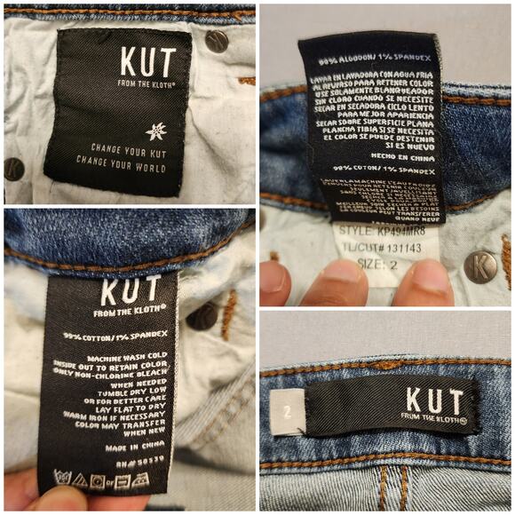 KUT from the Kloth Catherine Mid-Rise Distressed Boyfriend Jeans, Size 2 - Picture 3 of 7